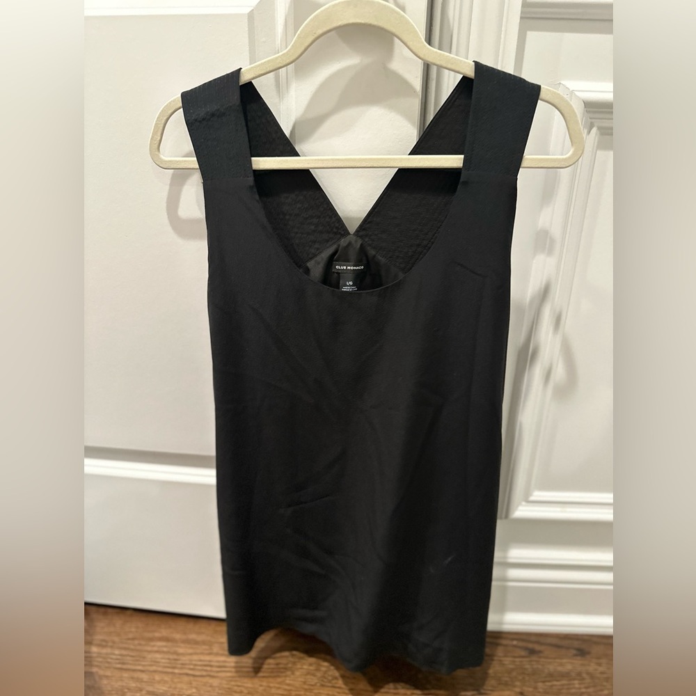 Club Monaco Black Satin Tank Top